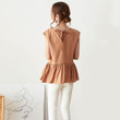 Wind Sleeveless Shirt Round Neck Pullover Loose Slim Fit Puffy Top Blouses