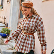 Niche Shirt French Retro Casual Long-sleeved Top Coat Early Autumn Plaid Long Women Blouses