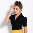 Multi-pleated Combination Button Slim Women's Short-sleeved One-piece Shirt Plus Size Blouses