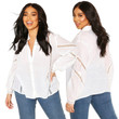 Fashion Women's Wear Solid Color Sexy Mesh Shirt Blouses