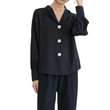 Women's Korean V-neck Shirt Plus Size Chiffon Lantern Sleeve Cardigan Bottoming Top Blouses