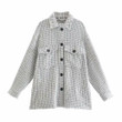 Autumn Fashion Street Women's Top Woolen Texture Shirt Coat Blouses