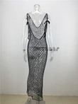 Bohemian Fishnet Hollow Dress Hand Crocheting Hand-woven Beach Cover-up Maxi