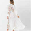 Summer Women's Clothing Positioning Print Holiday Bohemian V-neck 3/4 Sleeves Dress