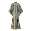 Women's Bohemian Tassel Print Full-length Dress Blouse