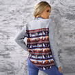 Sweater Women's Autumn Zipper Splicing Pullover Bohemian Printed Women