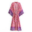 Summer Women's Cotton Positioning Flower Bohemian Suit Cardigan Kimono