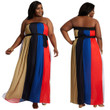 Plus Size Bohemian Party Dress Tube Top Pleated