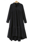 Large Size Dress Loose Mid-length Long Sleeve For Women