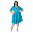 Solid Color Plus Size Fat Woman Women's Short-sleeved Shirt Dress