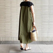 Women's Clothing Loose-fitting Pleated Stitching Contrasting-color Dress