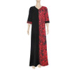 African Plus Size Women's Clothing V-neck Red Leopard Splicing Loose Dress