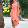 Summer Women's Holiday Beach Dress Tube Top Strap Irregular Hem