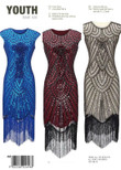 Women's Evening Dress Sleeveless Tassel Retro Long Sequins