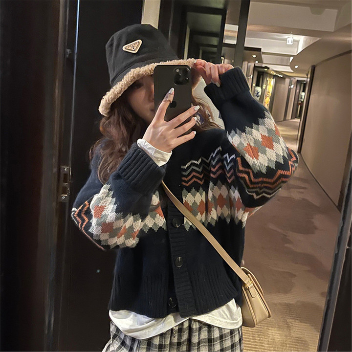 Mori Girl Knitted Cardigan Winter Sweater Coat Female Retro Elegance
