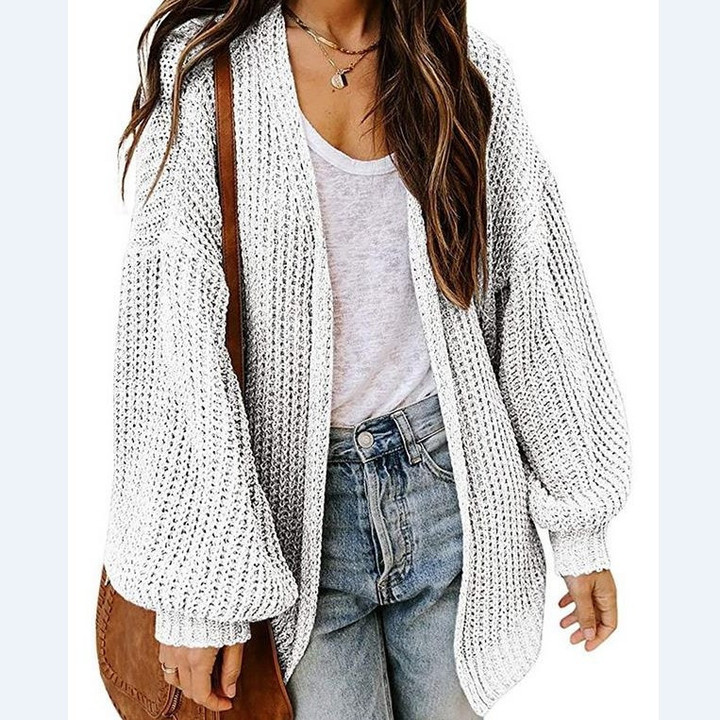 Women's Casual Cardigan Coat Solid Color Sweater