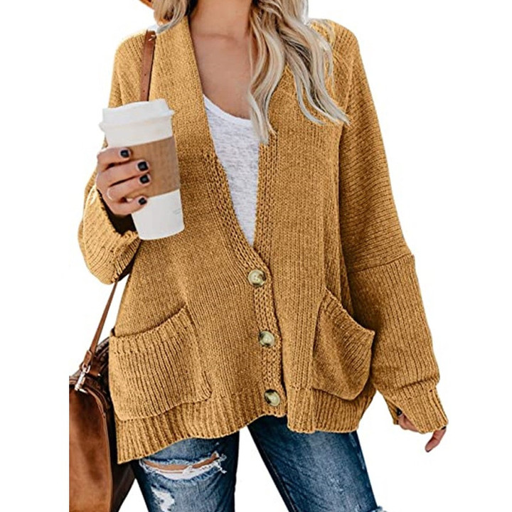 Cardigan Sweater Women's Long Sleeve Loose Knitted Coat