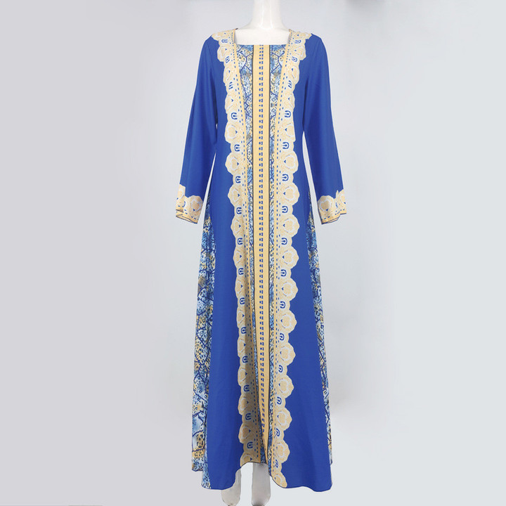 Printed Dress For Woman Muslim Robe Long Long Dresses
