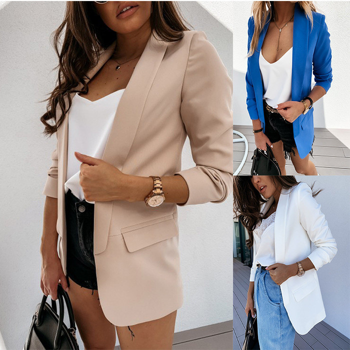 Hot Fashion Polo Collar Slim Fit Graceful Suit Jacket Women's Nest Blazers