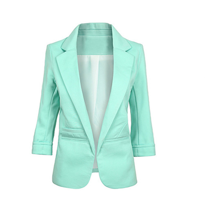 Large Size Suit Three-quarter Sleeve Roll-up Small Versatile Solid Color Coat Blazers