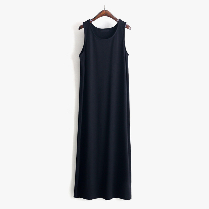 Full Blue Loose Dress Women 's Black Slimming Long Bottoming Skirt Casual Dresses