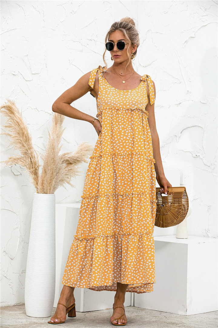 Summer Popular Style With Dots Stitching Dress