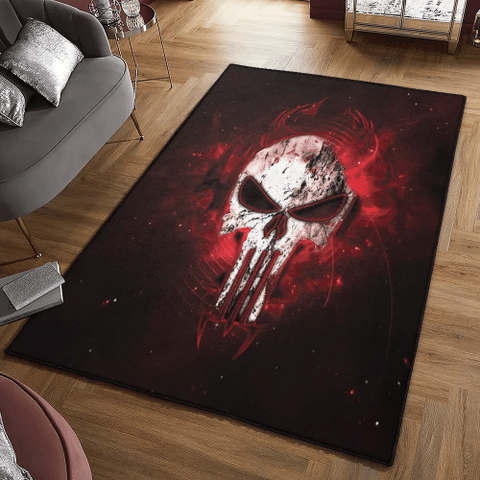 The Punisher Rugs Non-Slip Area Rug Living Room Bedroom Floor Mat Flannel Carpet 