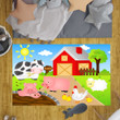 Barn Animals Farm Rug Carpet For Nursery Baby Kids Little Girl Boy Room