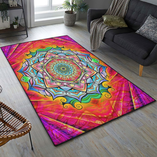 Mandala Flower Living Room Rugs, Mandala TT Rug Carpet Home Decor