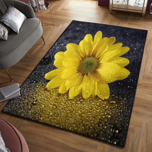 Flower Indoor Outdoor Rugs, Sunflower 8 NT Rug Living Room Rug Carpet Home Decor