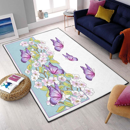 Monarch Washable Rugs, Butterfly Rug Bedroom Rug Carpet Home Decor