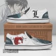 L Lawliet Classic Slip-On Custom Death Note Anime Shoes - LittleOwh - 2