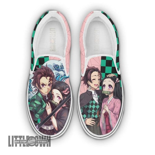KNY Tanjiro and Nezuko Shoes Custom Anime Classic Slip-On Sneakers