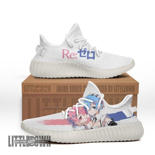 Rem x Ram Shoes Custom Re Zero Anime YZ Boost Sneakers
