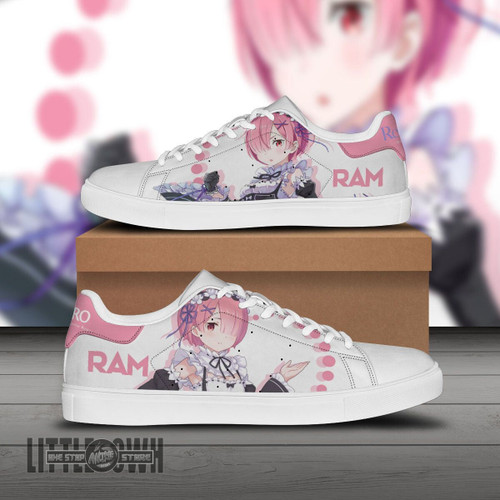 Ram Pink Skate Sneakers Custom Re:Zero Anime Shoes