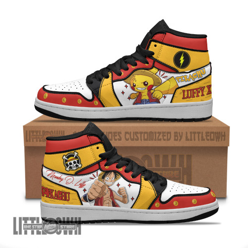 Luffy x Pikachu Custom Pokemon Boot Sneakers One Piece Anime Shoes