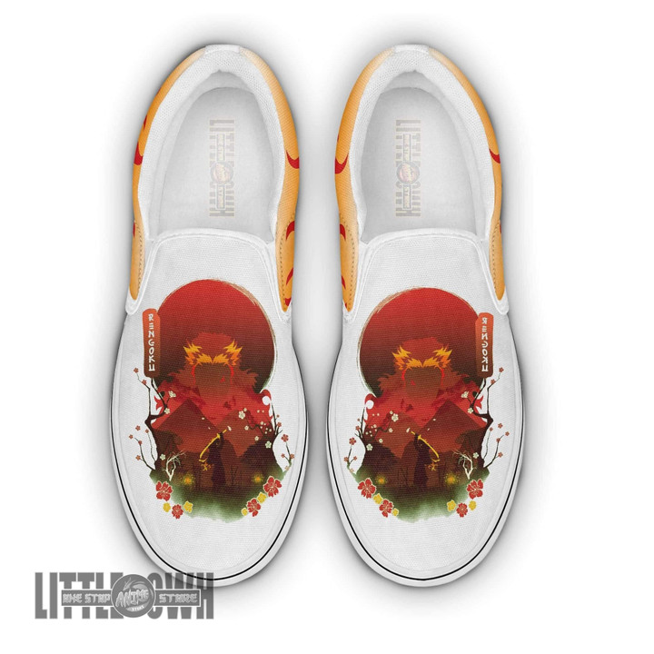 Kyojuro Custom KNYs Shoes Classic Slip On Anime Flat Sneakers - LittleOwh - 1