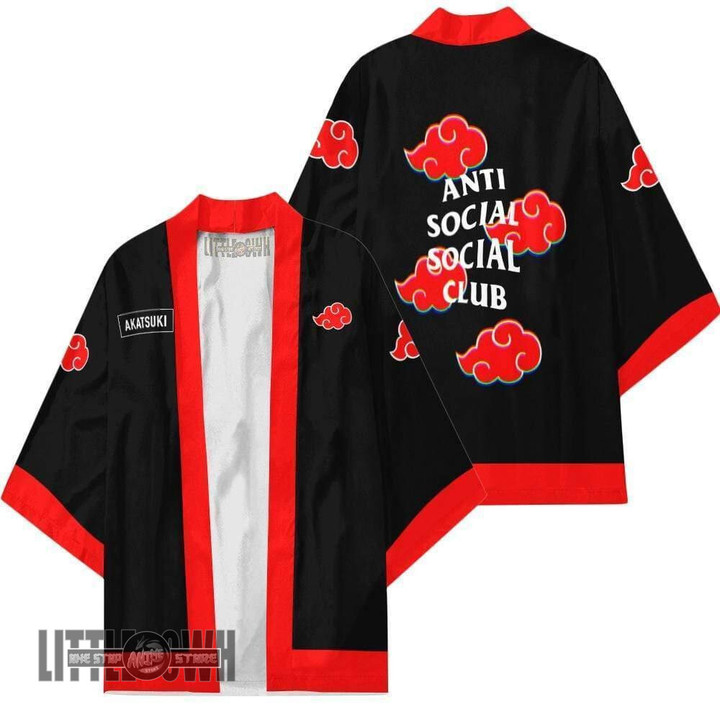 Akatsuki Anti social Nrt Cloak Anime Coat Kimono Cardigan Cosplay Costume - LittleOwh - 1