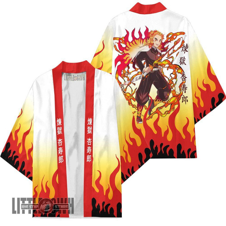 Rengoku Kimono Cardigans Custom KNY Anime Cloak Cosplay Costume - LittleOwh - 1