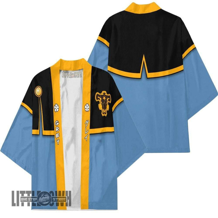 Grey Black Clover Kimono Cardigan Custom Anime Coplays Costumes - LittleOwh - 3
