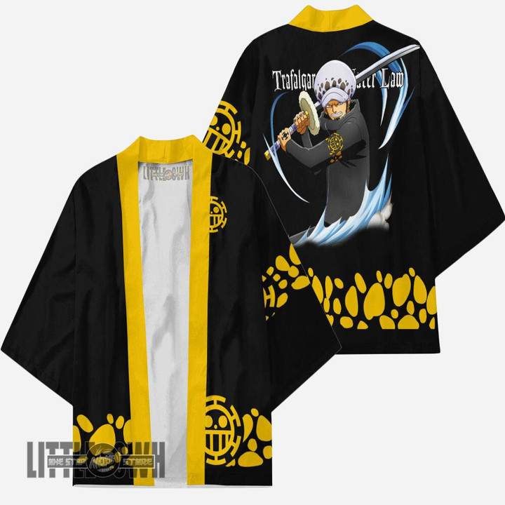 Trafalgar D Water Law 2 Kimono Cardigans Custom 1Piece Anime Cloak Cosplay Costume - LittleOwh - 3