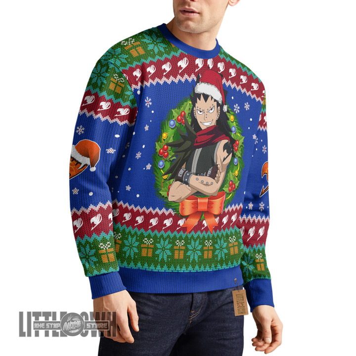 Gajeel Redfox Ugly Sweater Custom Fairy Tails Knitted Sweatshirt Anime Christmas Gift