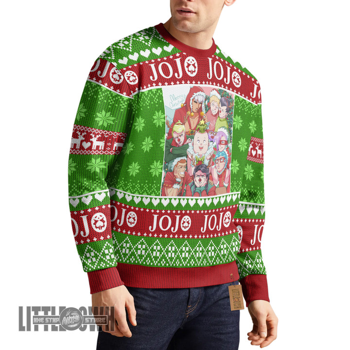 JoJo's Bizarre Adventure Ugly Sweater Custom Anime Knitted Sweatshirt Christmas Gift