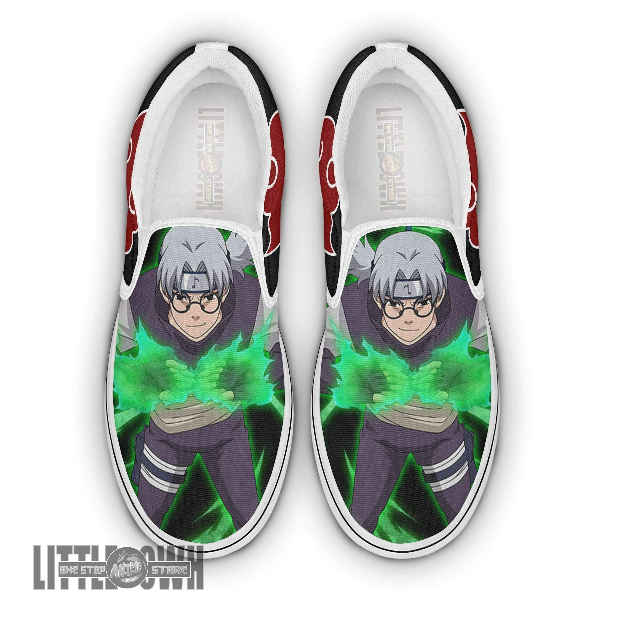 dose Dispensing remove Kabuto Yakushi Akatsuki Naruto Shoes Custom Anime Flat Slip On Sneaker -  LittleOwh