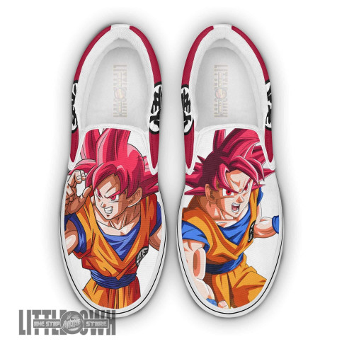 Goku Shoes Dragon Ball Z Shoes Anime Sneakers Custom Super Saiyan God Classic Slip-On
