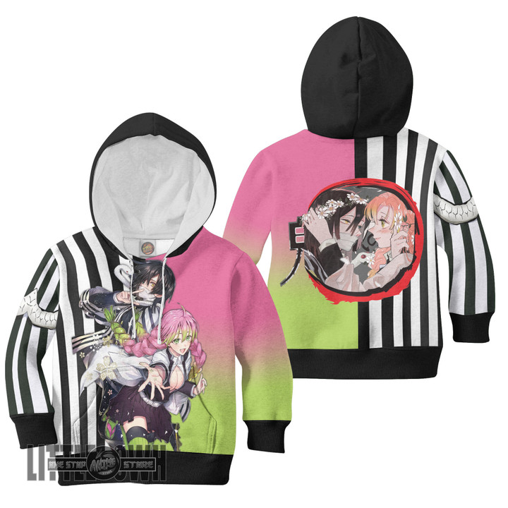 Obanai Iguro x Mitsuri Kanroji Anime Kids Hoodie and Sweater Custom Demon Slayer Cosplay Costume