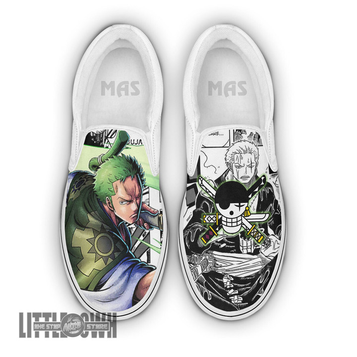 Roronoa Zoro Shoes Custom One Piece Anime Slip-On Sneakers
