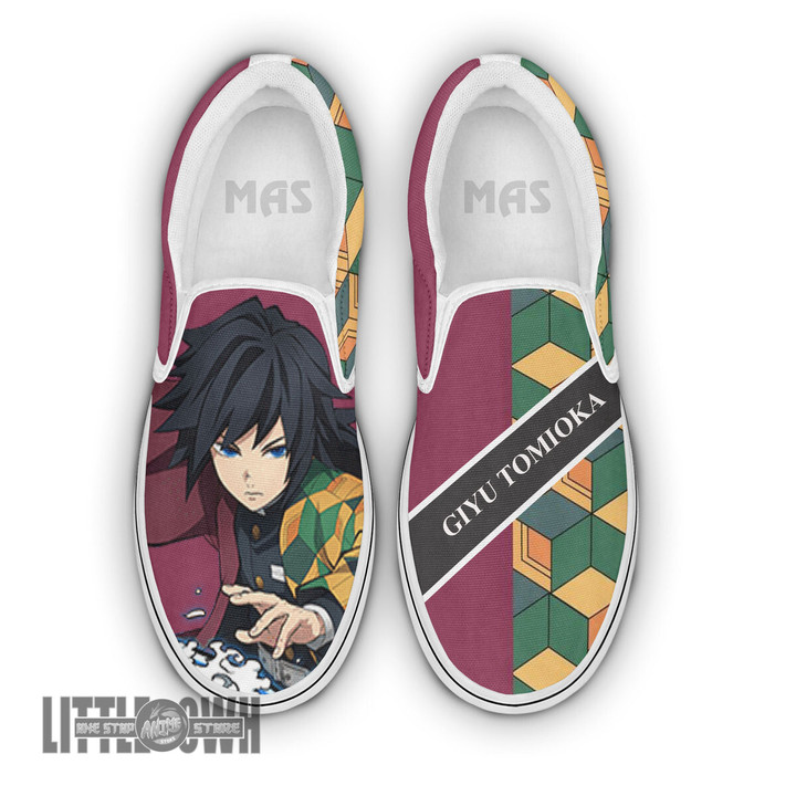 Giyu Tomioka Shoes Custom Demon Slayer Anime Slip-On Sneakers