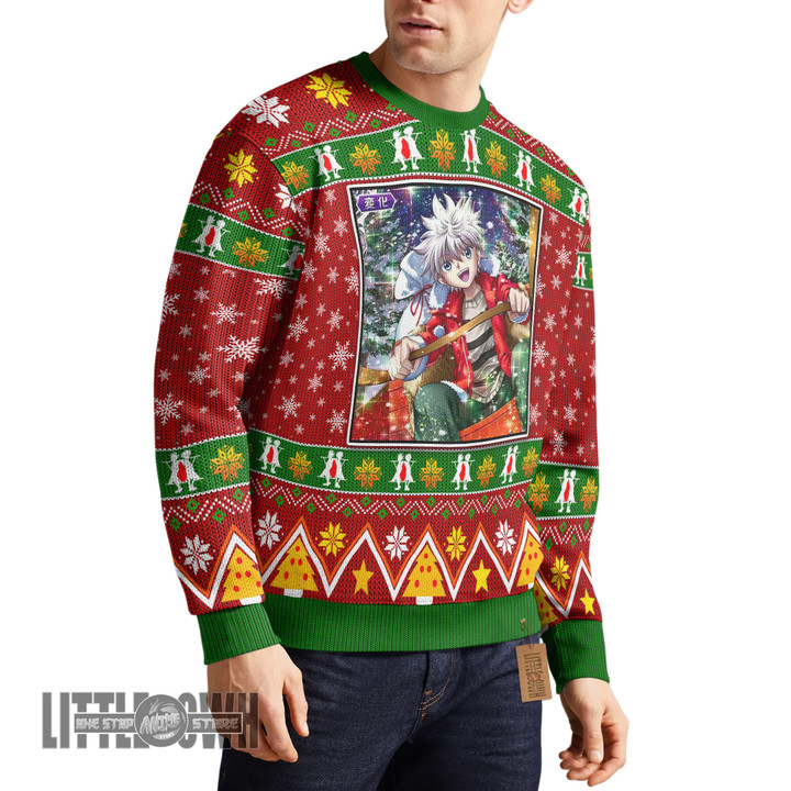 Killua Zoldyck Knitted Sweatshirt Custom Hunter x Hunter Ugly Sweater Anime Christmas Gift