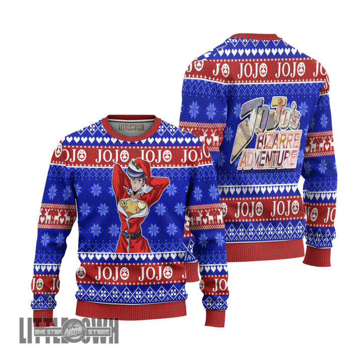 JoJo's Bizarre Adventure Ugly Sweater Josuke Knitted Sweatshirt Anime Christmas Gift